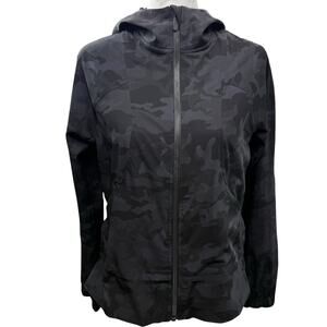 lululemon Pack It Up Jacket Water Wind Resistant Hooded Vented‎ Camo Size 2